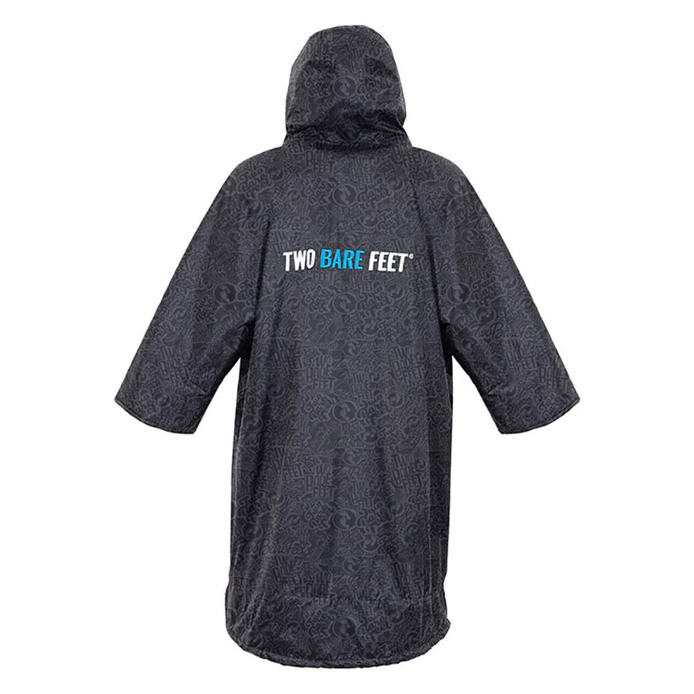 Two Bare Feet Weatherproof Classic Print 3 / 4 Sleeve Changing Robe - Black / Blue Extra Image 1